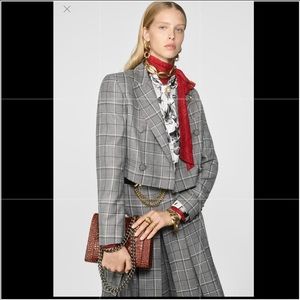 Zara plaid cropped jacket size S NWT